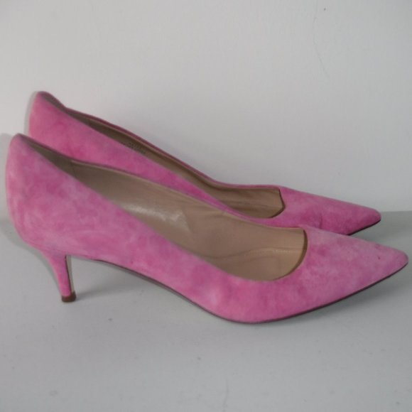 J. Crew Shoes - J Crew Dulci Suede Kitten Heels Shoes Pink Sz 8 A9758 Barbie Core